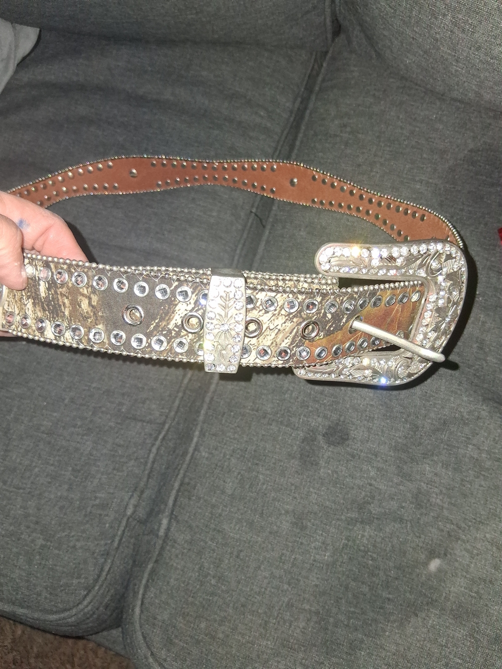 Blazin Roxx Brown Western Belt with Rhinestone Buckle